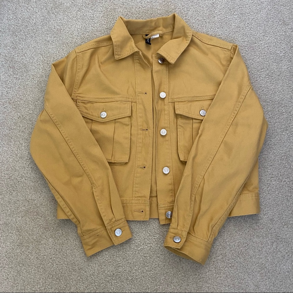 PacSun Yellow Denim Cropped Jacket
